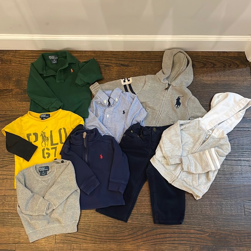 POLO Ralph Lauren Huge Lot size 12m. Sweaters zip up hoodies shirts pants